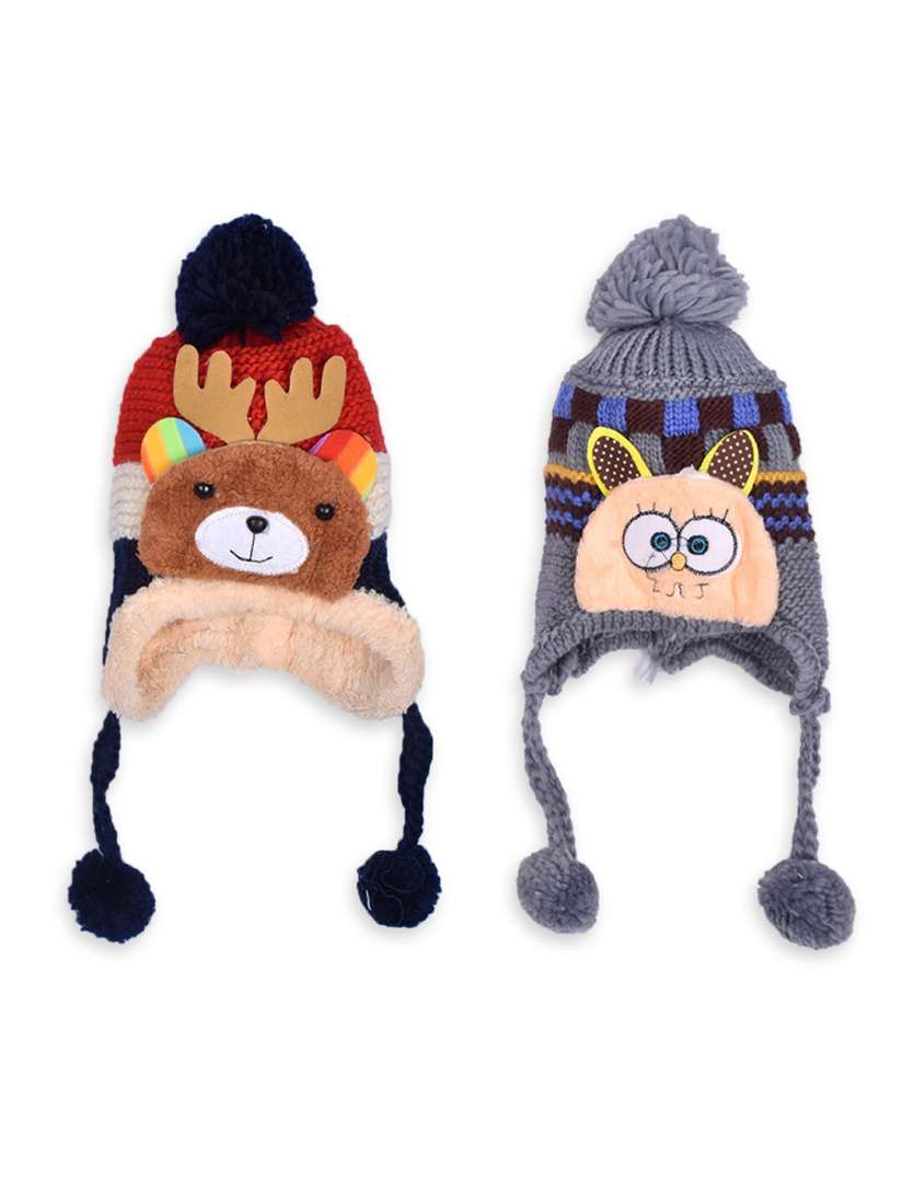 Buy Moms Home Kids Pack Of 2 Woolen Caps Caps for Unisex Kids 21636892 Myntra