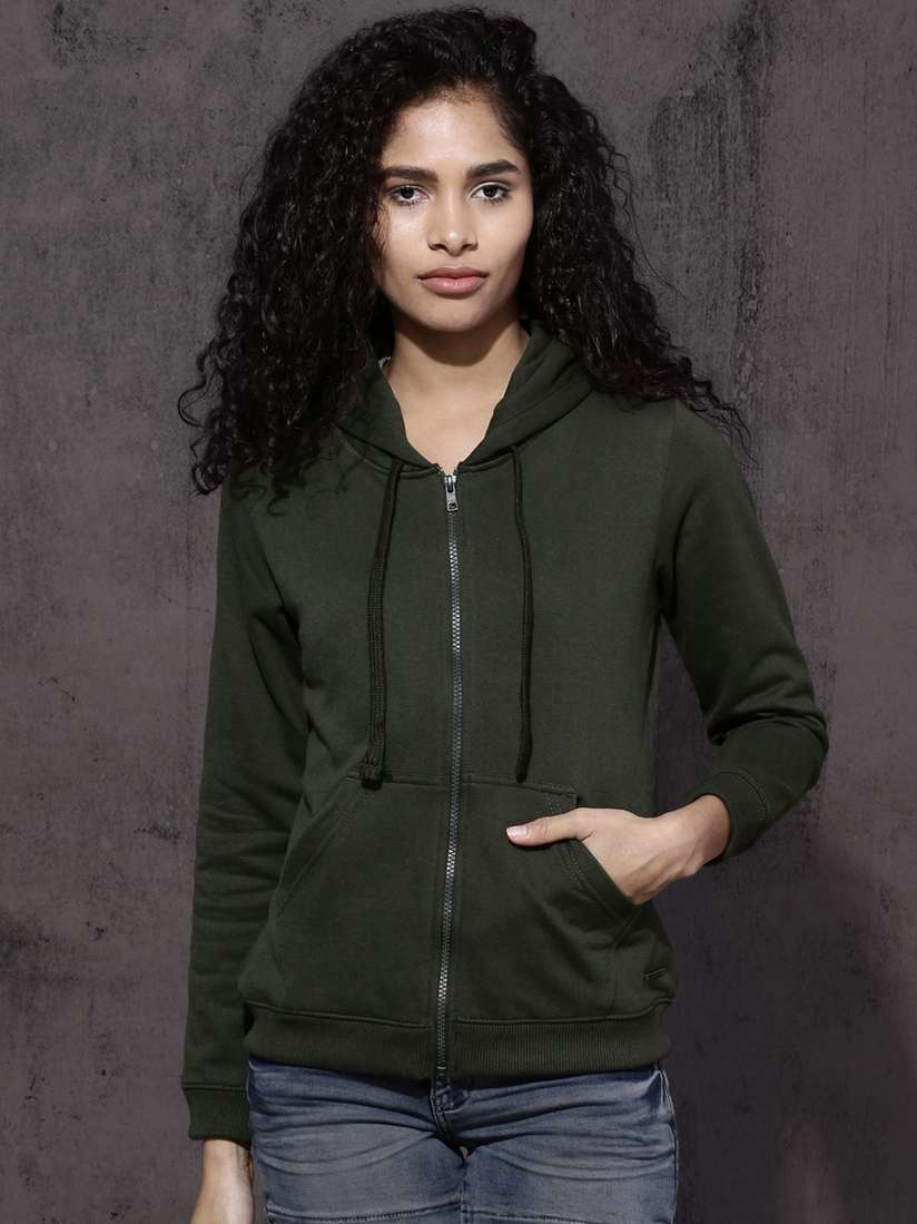 Hooded Sweatshirts Olive Green Hoodie Womens Olive Green Zip Up