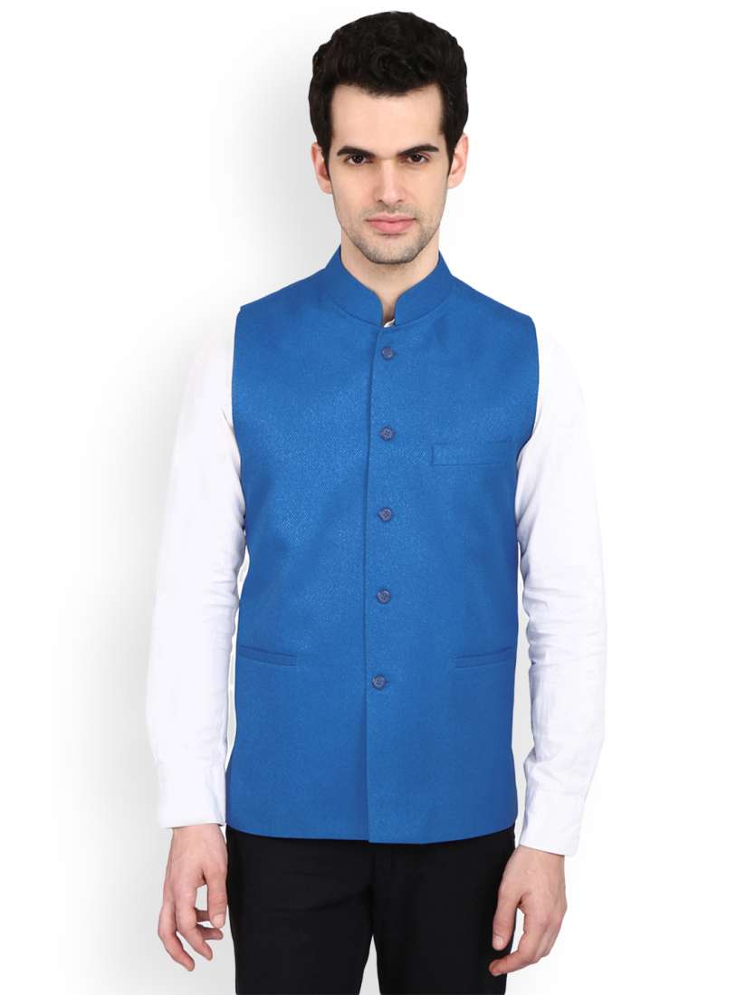 Buy Indian ATTIRE Blue Nehru Jacket Nehru Jackets for Men 2163978 Myntra