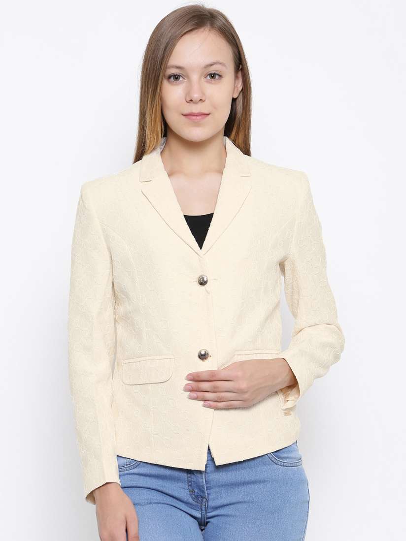 Beige Blazer Blazers And Jeans For Ladies Buy Park Avenue Woman