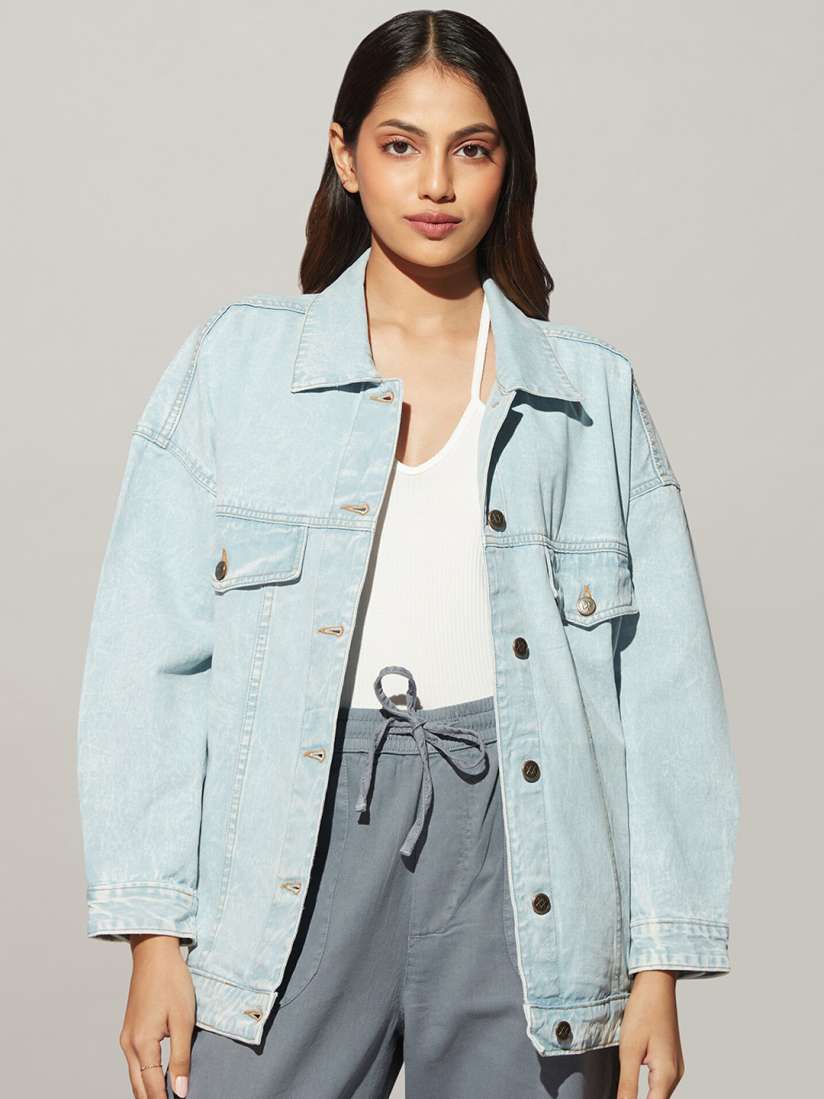 Denim jacket for women on myntra discount