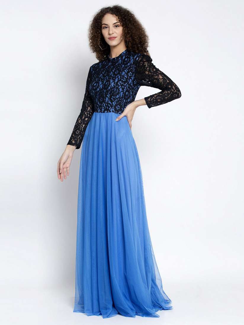 Buy Just Wow High Neck Laced Net Maxi Dress Dresses for Women 21652068 Myntra