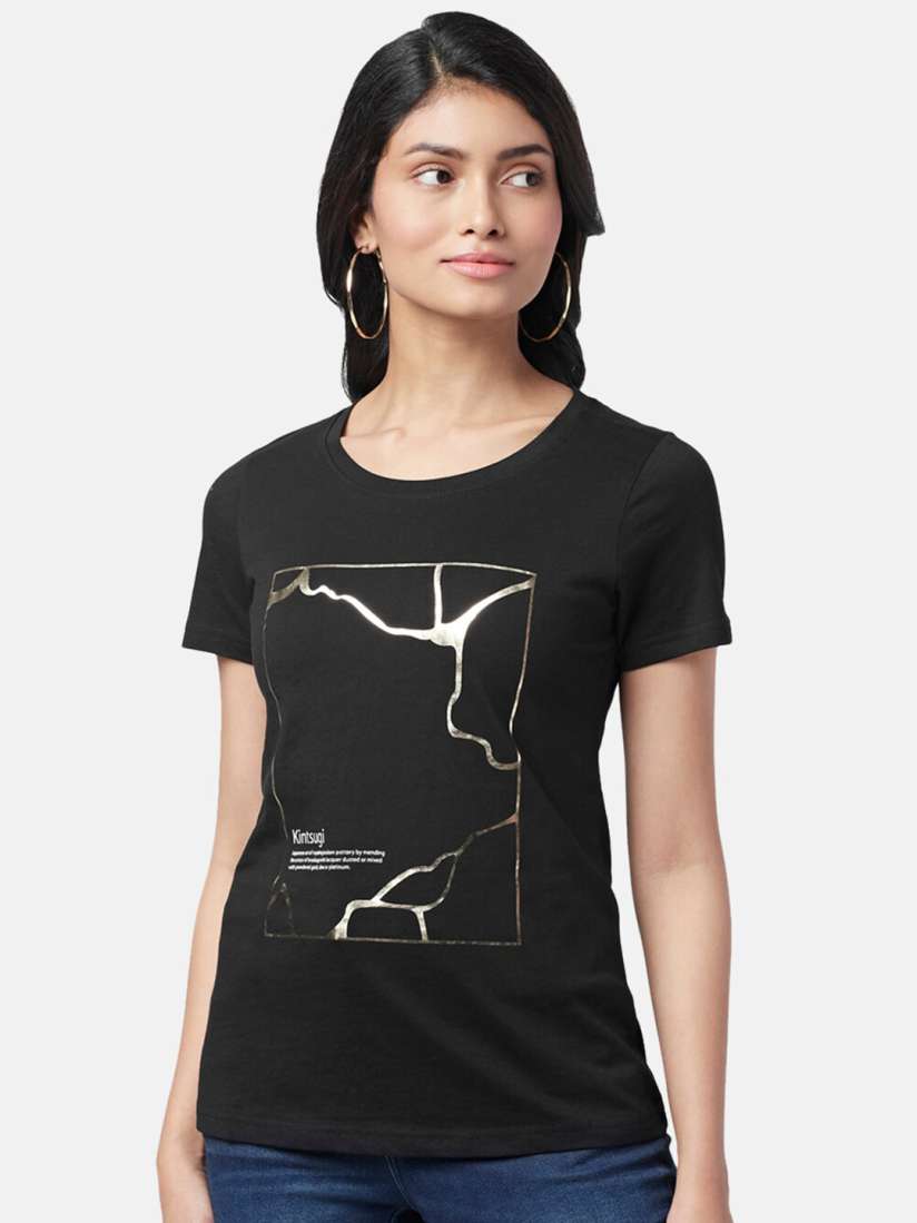 Buy Honey by Pantaloons Women Typography Printed Cotton T shirt Tshirts for Women 21655566 Myntra