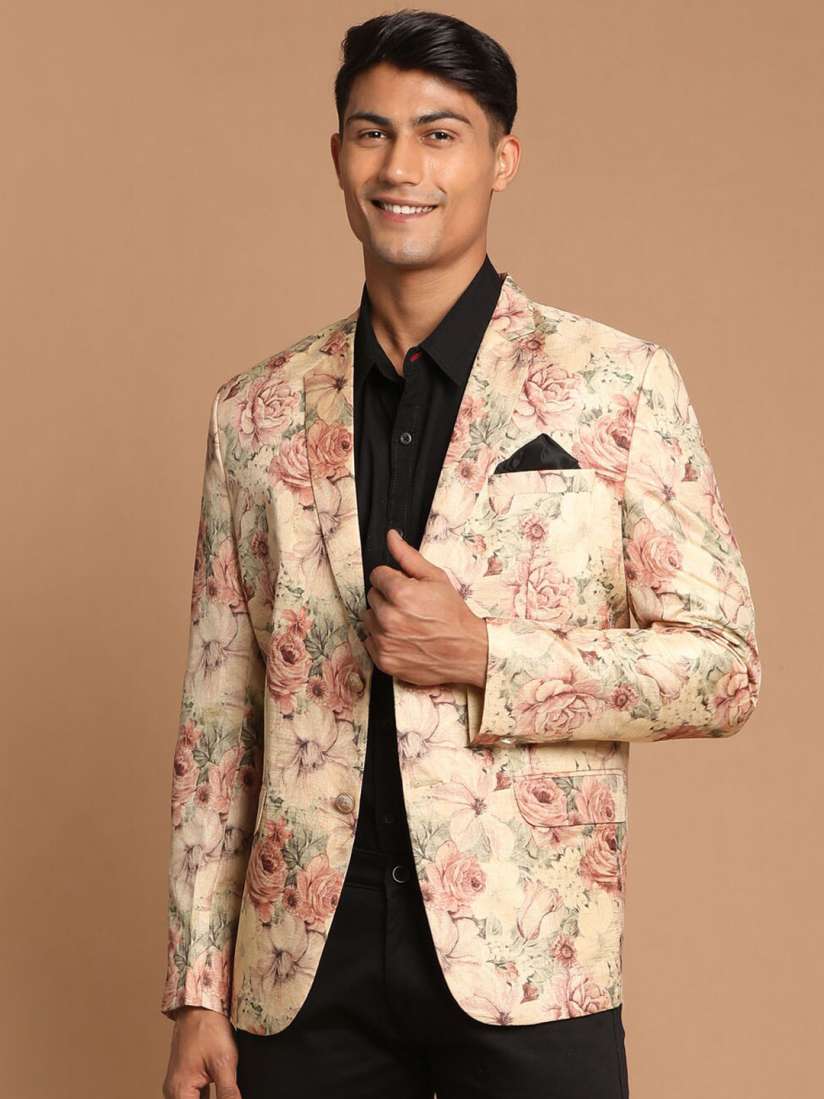 Buy VASTRAMAY Men Printed Single Breasted Slim Fit Blazer Blazers for Men 21657234 Myntra