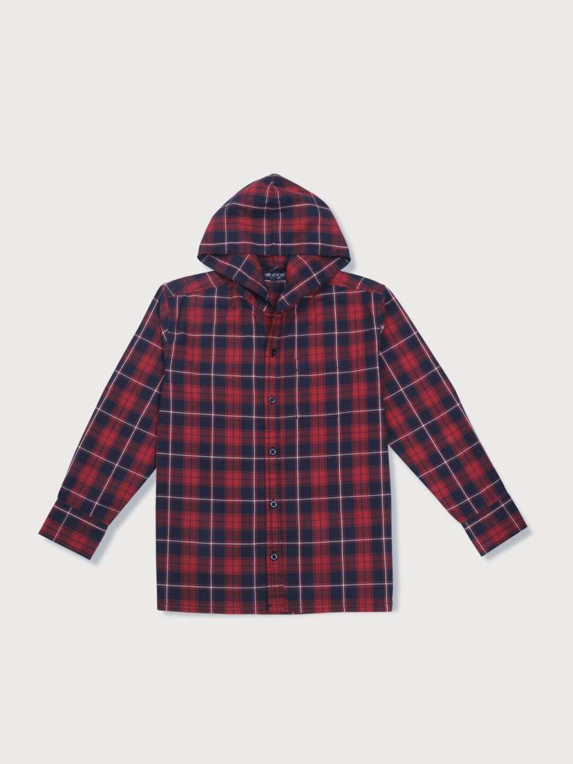 Buy Gini and Jony Boys Hooded Tartan Checks Cotton Casual Shirt Shirts for Boys 21658126 Myntra