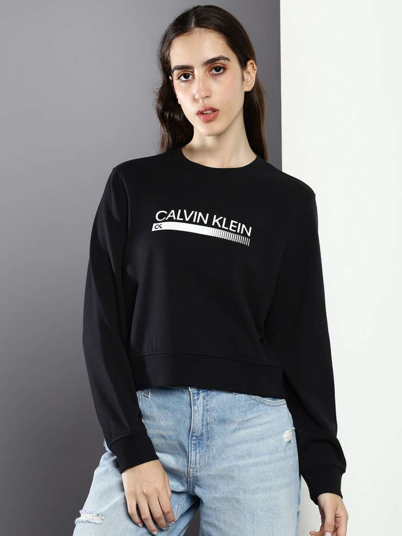 Calvin klein crew neck sweatshirt womens clearance