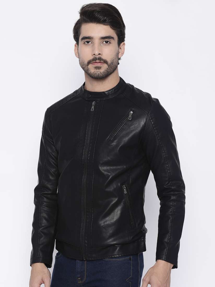 Casual stand collar jacket india best sale