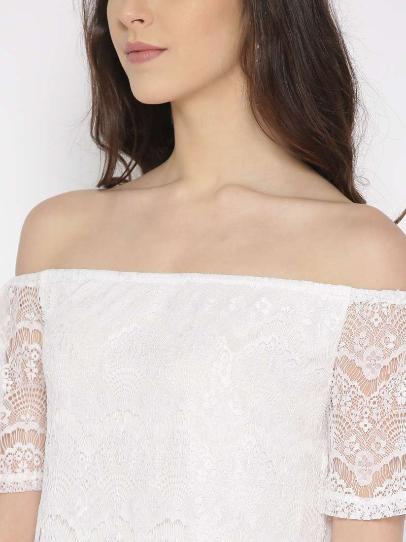 White lace bardot top on sale