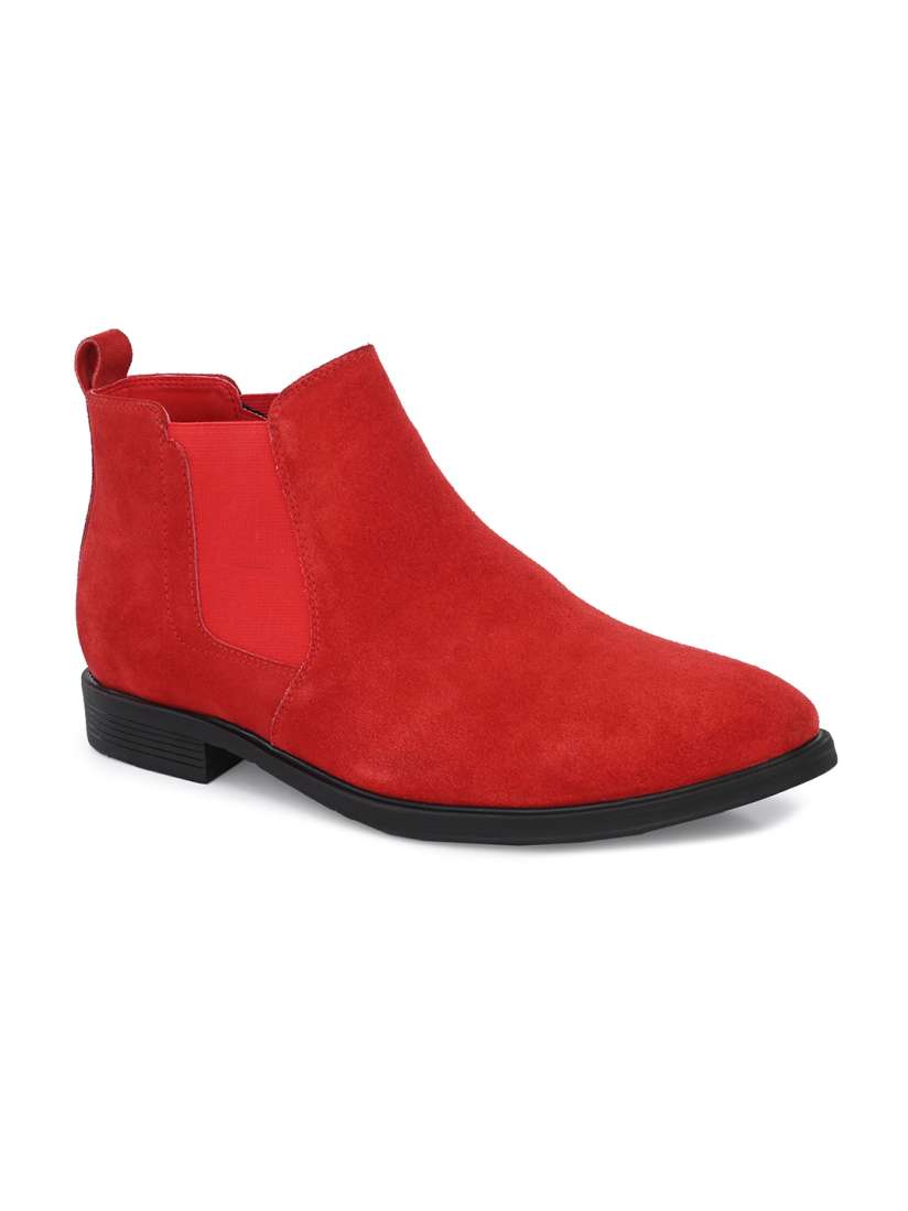 Mens red suede chelsea boots on sale
