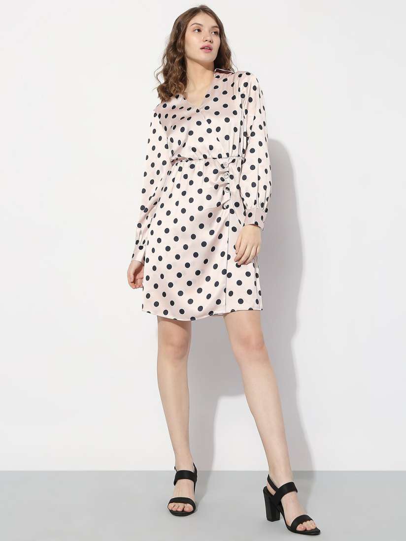 Vero moda dotted wrap dress discount