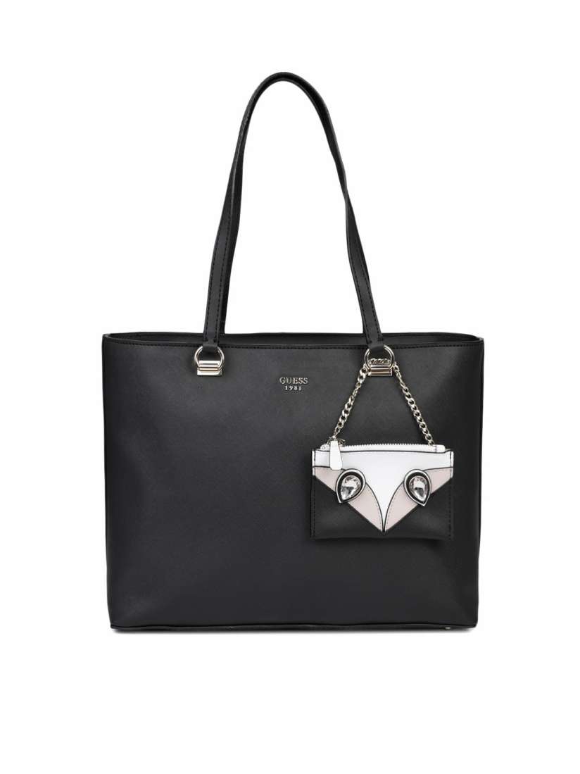 Buy GUESS Black Solid Shoulder Bag with Pouch Handbags for Women 2167190 Myntra