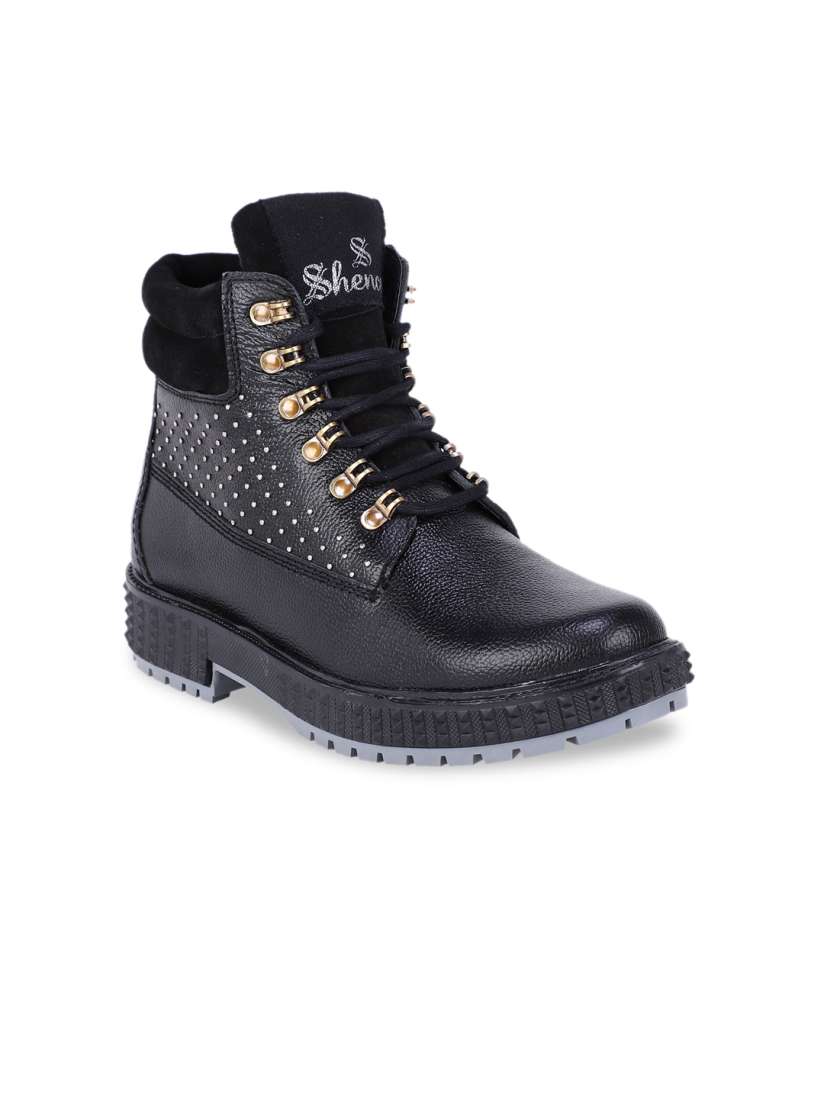 Buy SHENCES Men Embellished Genuine Leather Biker Boots Boots for Men 21674092 Myntra