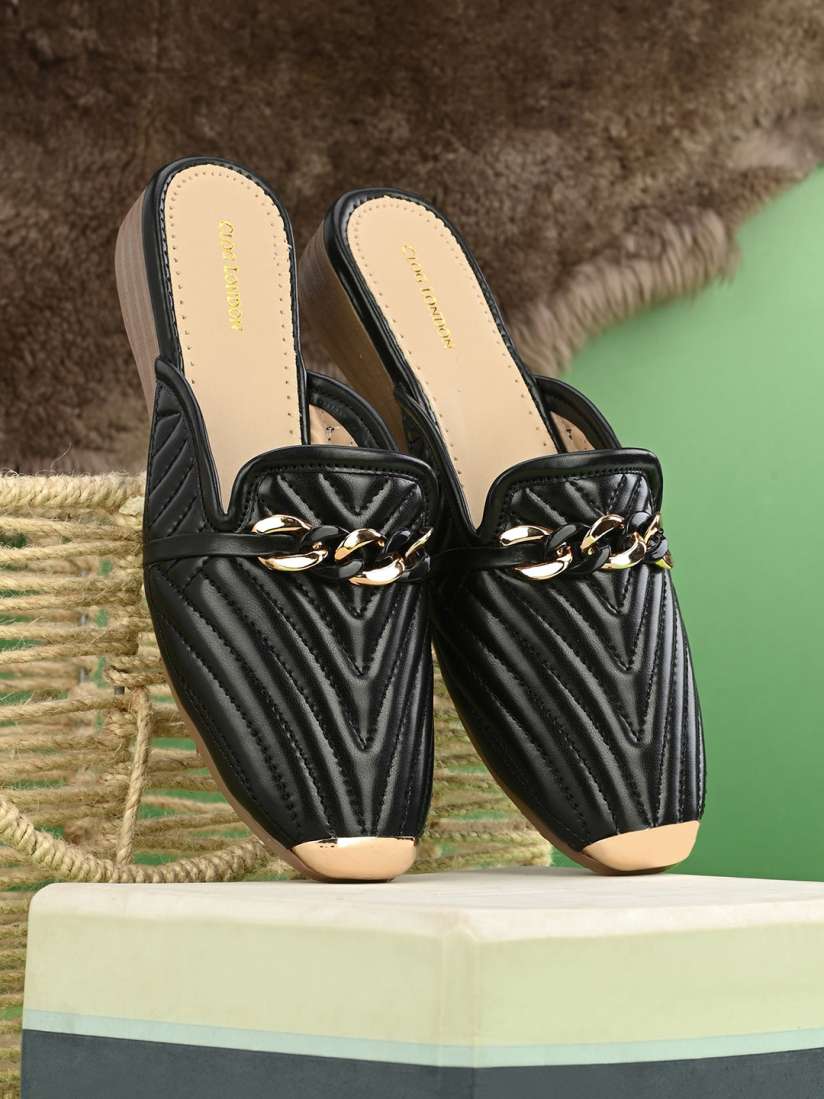 Buy CLOG LONDON Women Striped Wedge Mules Heels for Women 21682744 Myntra