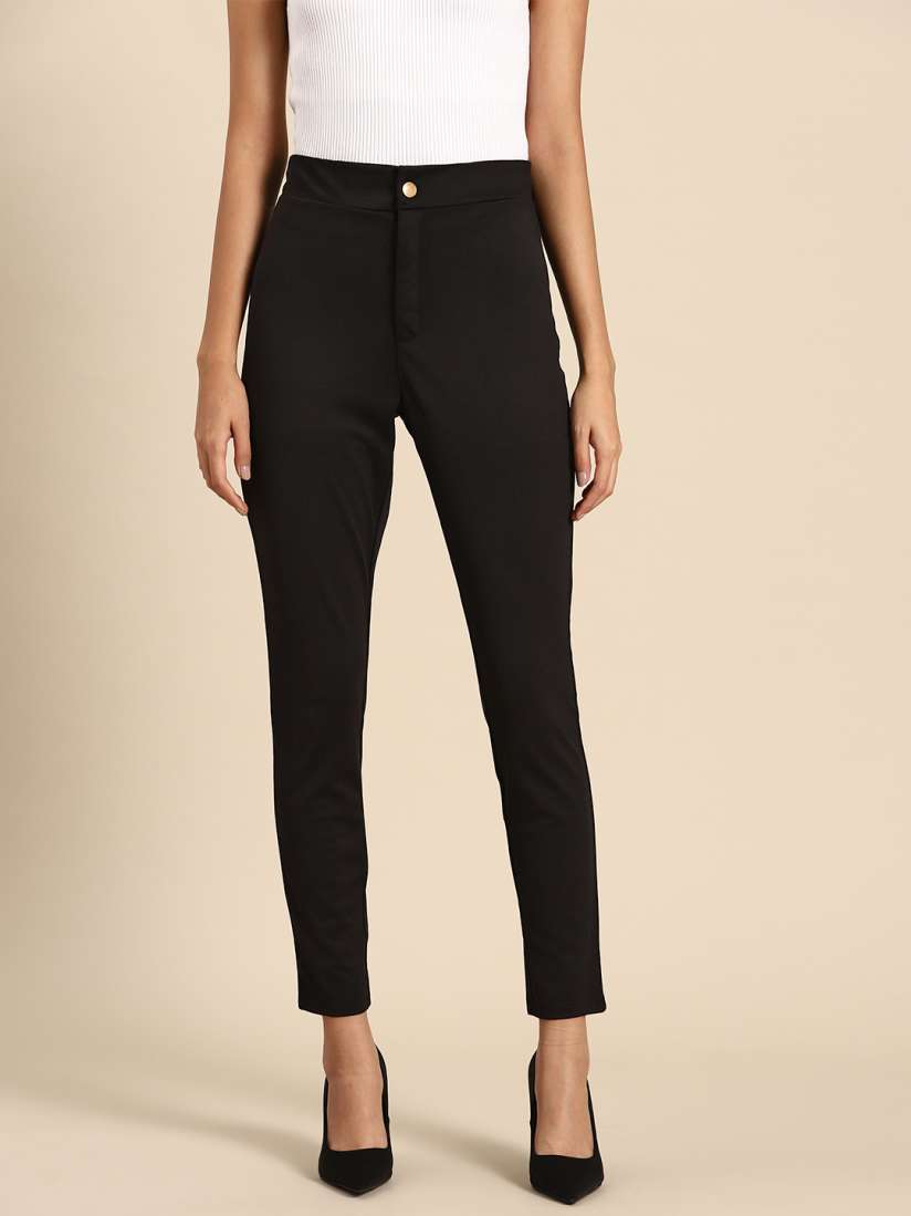 Buy All About You Formals Women Solid High Rise Treggings Jeggings for Women 21685222 Myntra