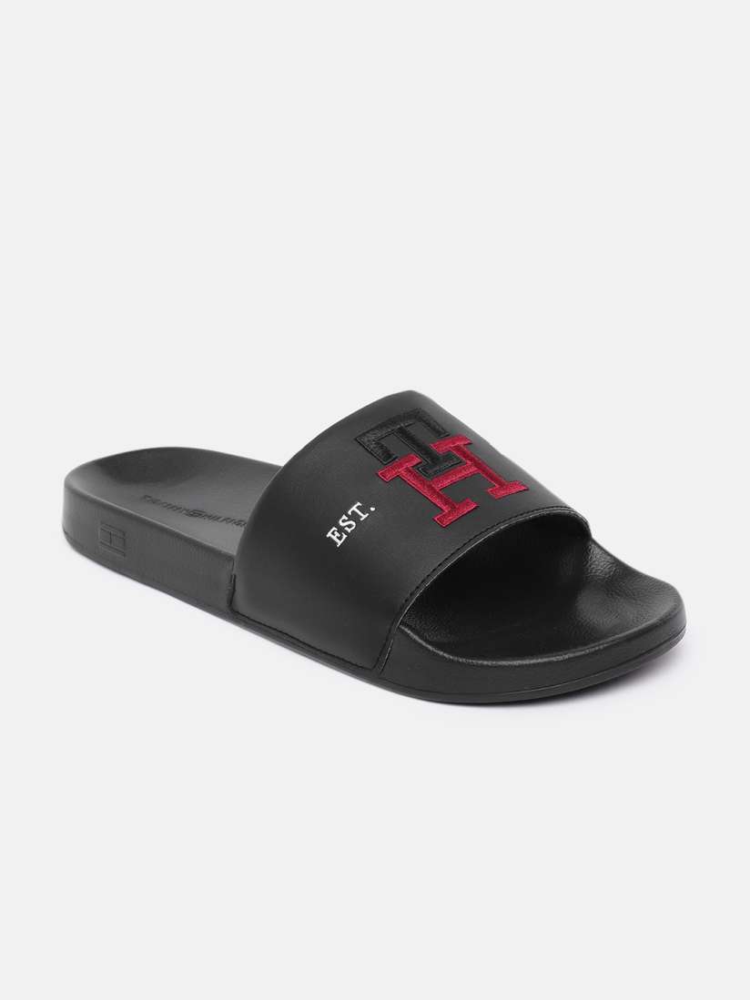 Buy Tommy Hilfiger Men Embroidered Sliders Flip Flops for Men 21687036 Myntra