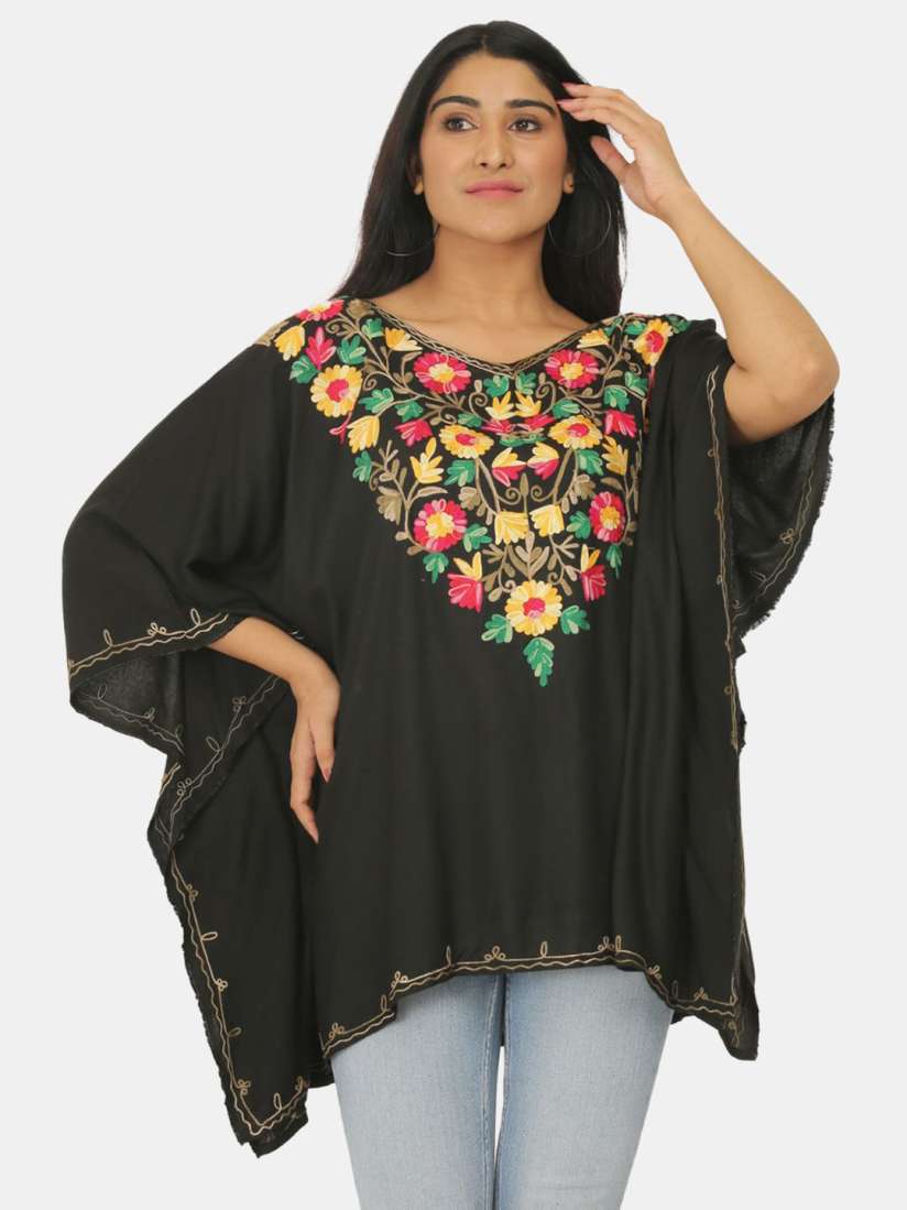 Buy SAAKAA Embroidery Floral Kaftan Top Tops for Women 21687518 Myntra