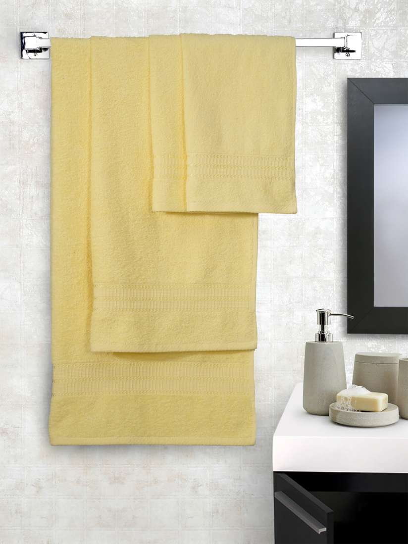 Buy Portico New York Set of 4 Yellow Towel Set Towel Set for Unisex 2169640 Myntra