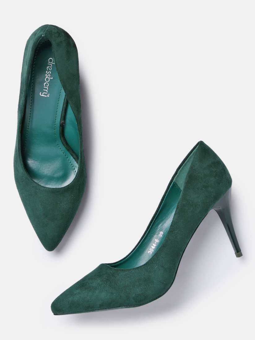 Buy DressBerry Women Green Solid Pumps Heels for Women 2169711 Myntra