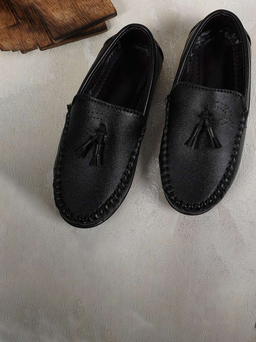 Boys black tassel loafers on sale