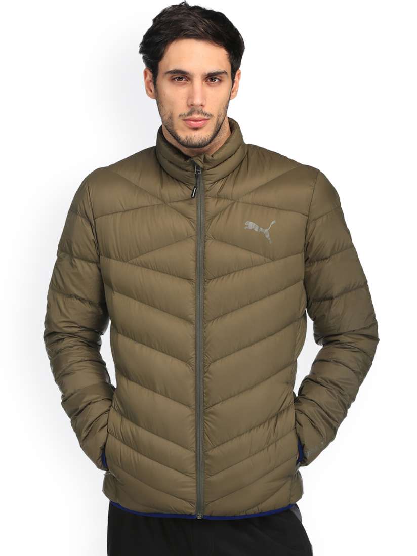Buy Puma Men Olive Green Solid Lightweight Padded Jacket Jackets for Men 2171198 Myntra