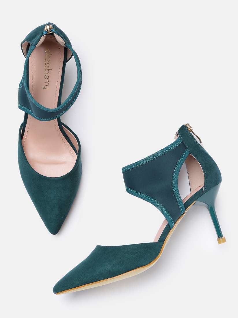 Buy DressBerry Women Teal Green Mid Top Pumps Heels for Women 2172278 Myntra