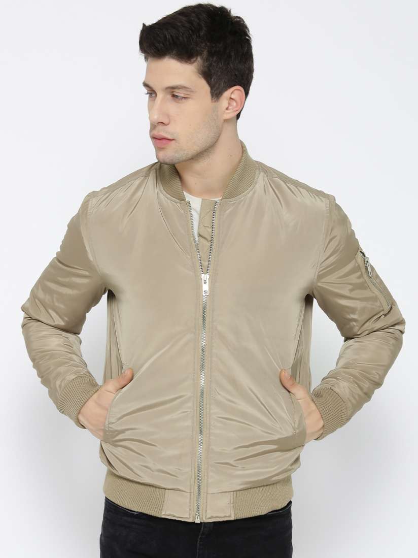 Buy FOREVER 21 Men Khaki Solid Bomber Jacket Jackets for Men 2172640 Myntra