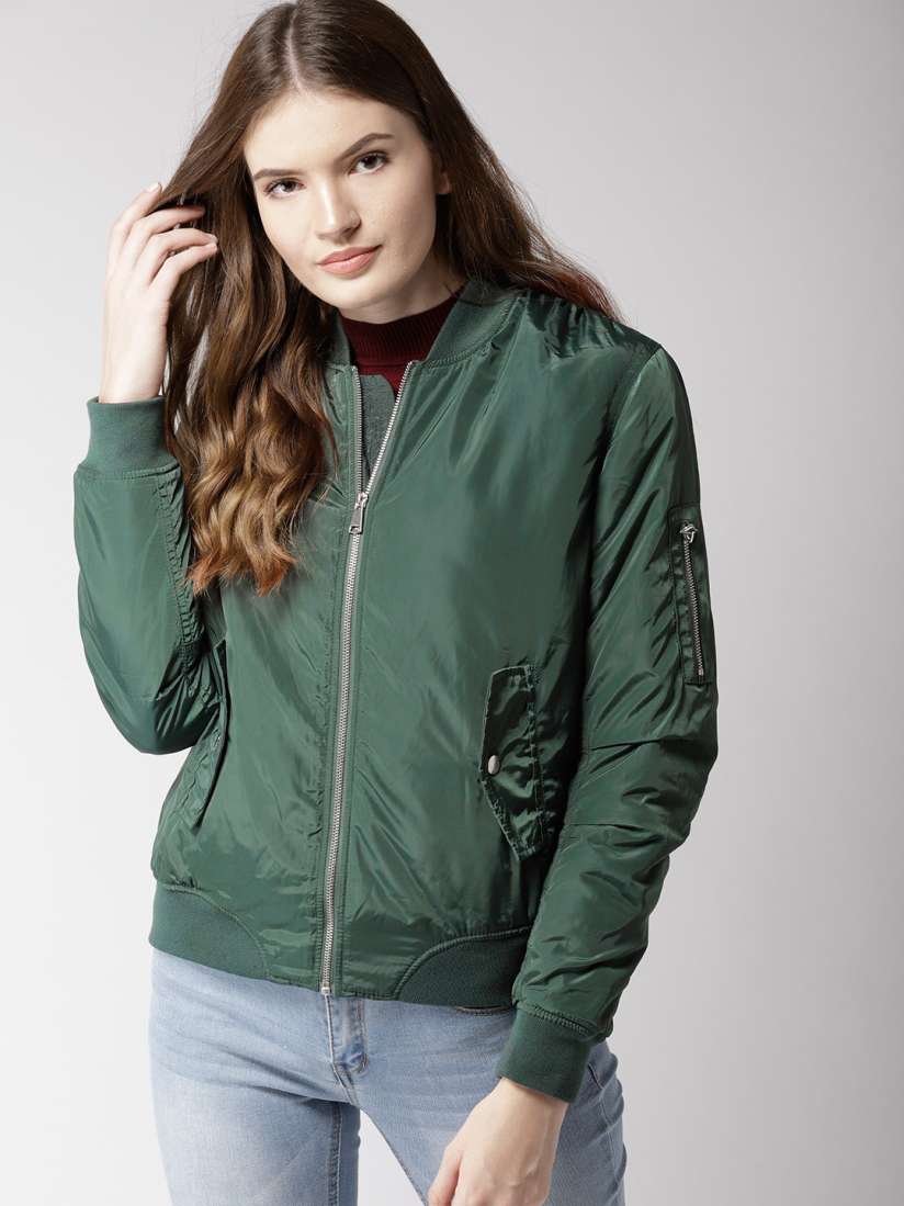 Green bomber jacket forever 21 top