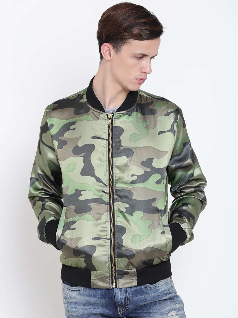 Buy FOREVER 21 Men Olive Green Brown Camouflage Print Bomber Jacket Jackets for Men 2172683 Myntra