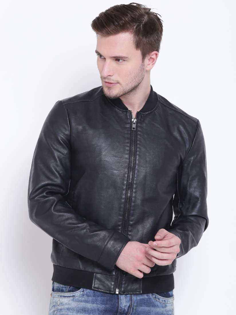 Buy FOREVER 21 Men Black Solid Bomber Jacket Jackets for Men 2172704 Myntra