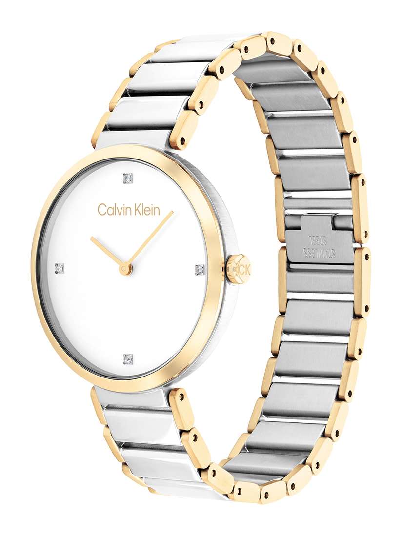 Buy Calvin Klein Women Embellished Dial Stainless Steel Bracelet