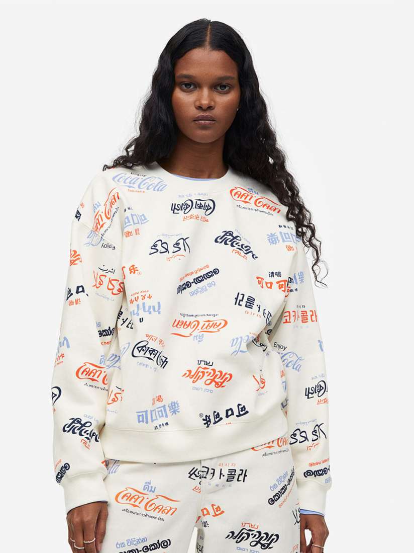 Buy H M Women Printed Sweatshirt Sweatshirts for Women 21728600 Myntra