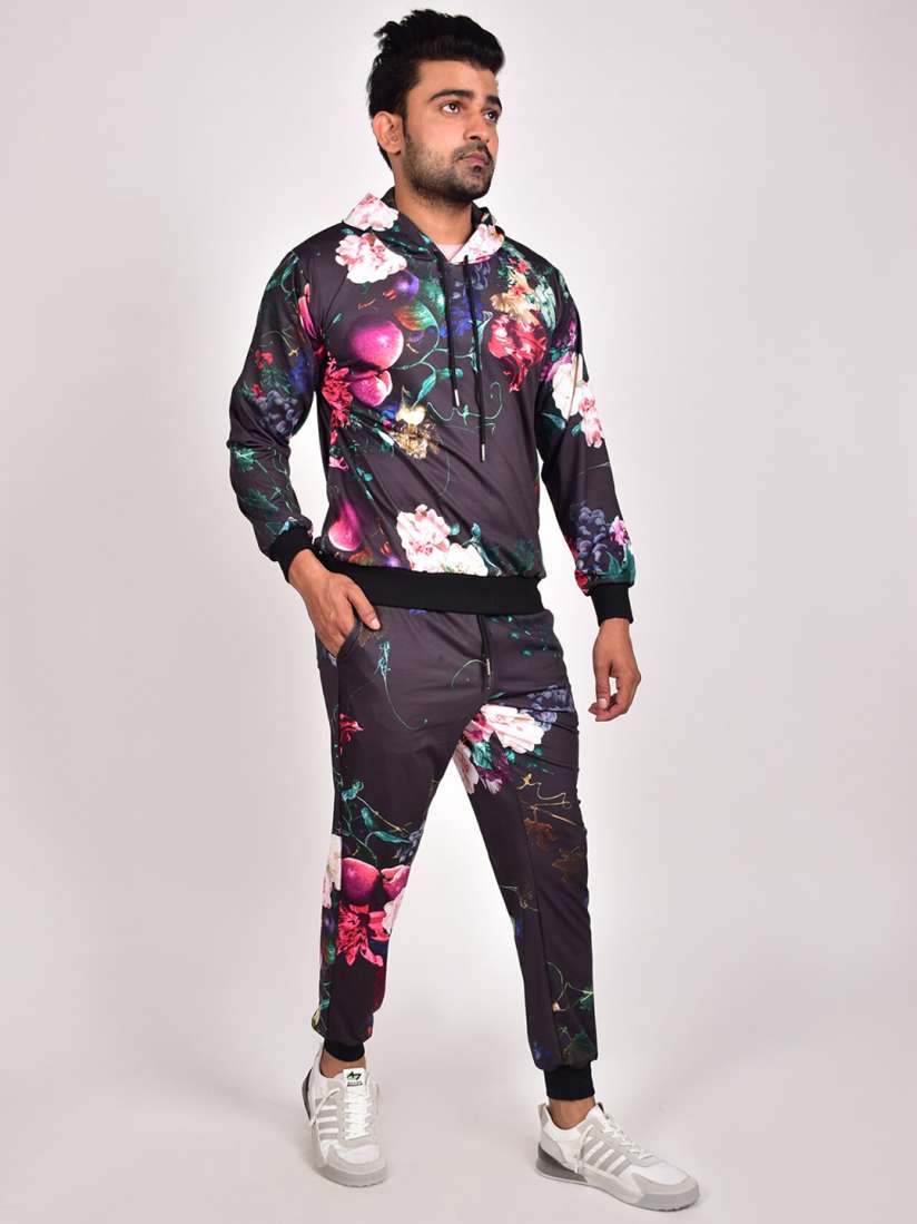 Buy Rajoria Instyle Men Floral Digital Printed Hooded Lycra Tracksuit Tracksuits for Men 21732930 Myntra