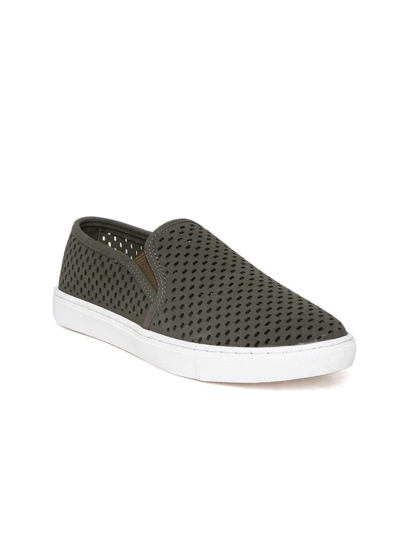 Steve madden olive green slip ons sale