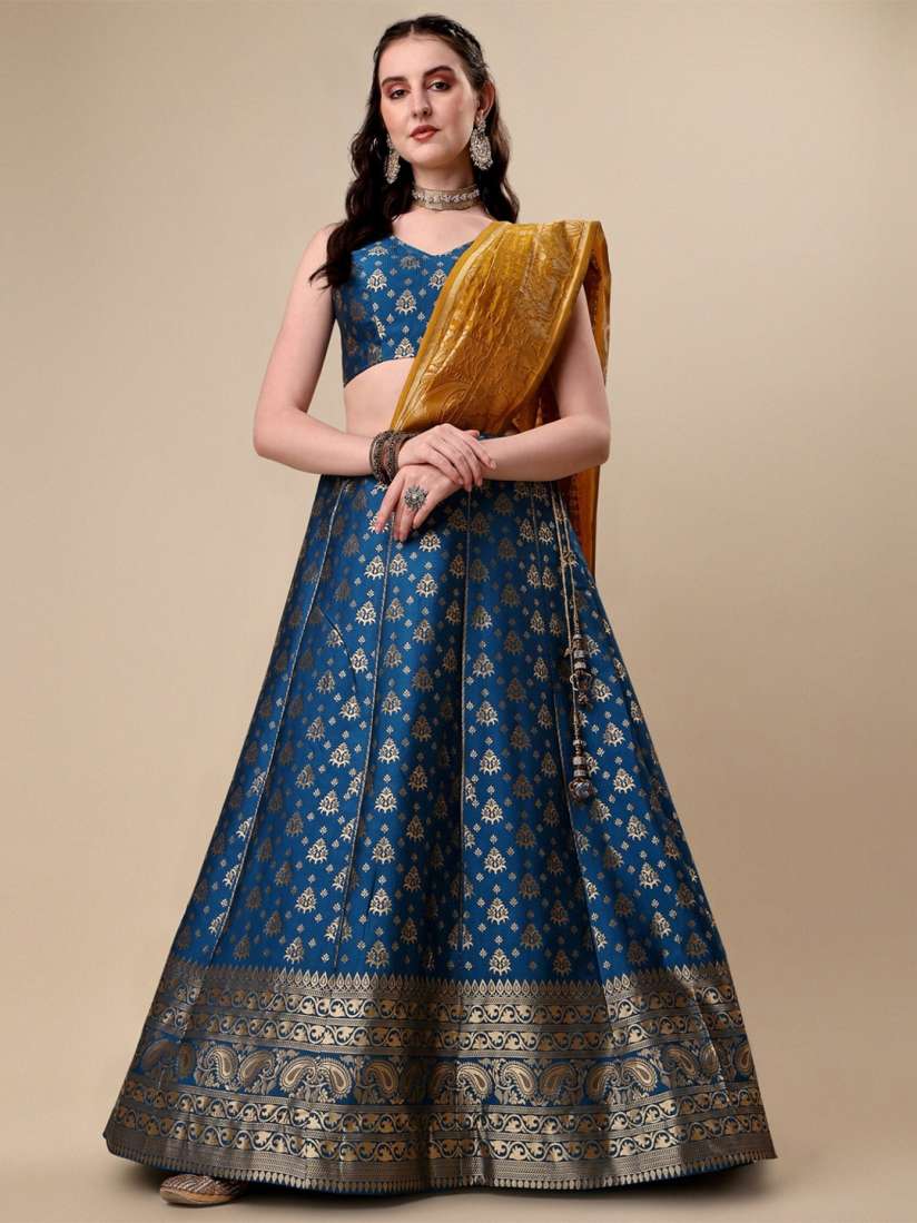 Buy Vaidehi Fashion Ready to Wear Banarasi Silk Lehenga Unstitched Blouse With Dupatta Lehenga Choli for Women 21744754 Myntra