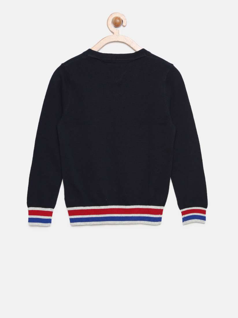 Buy Tommy Hilfiger Boys Navy Blue Solid Sweater Sweaters for Boys 2174633 Myntra