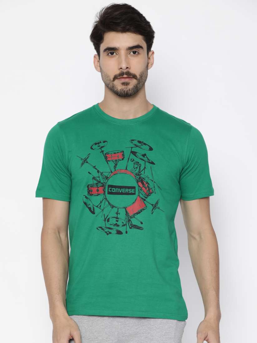 Converse t shirt mens green hotsell