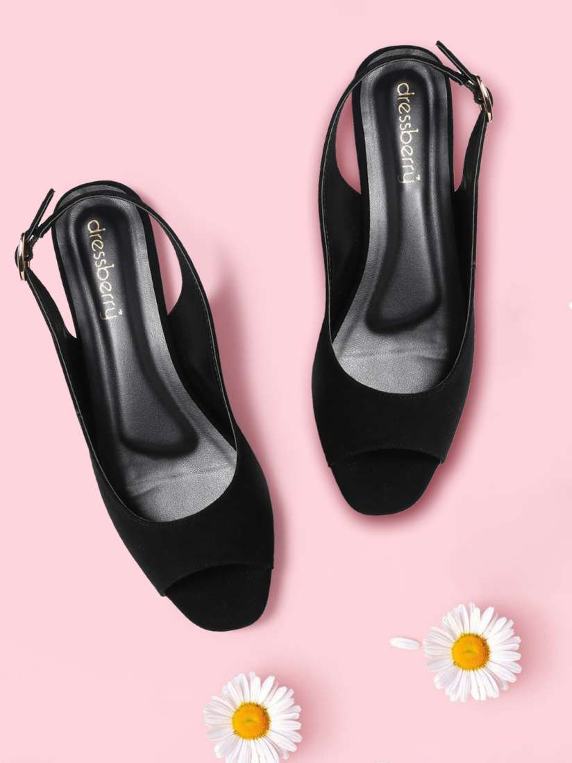 Buy DressBerry Women Black Solid Flats Flats for Women 2175359 Myntra