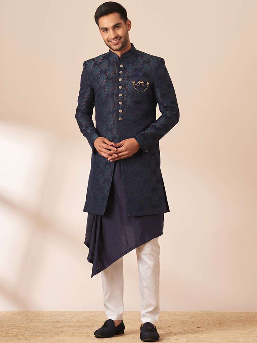 Buy Manyavar Men Self Design Sherwani Set Sherwani for Men 21758200 Myntra