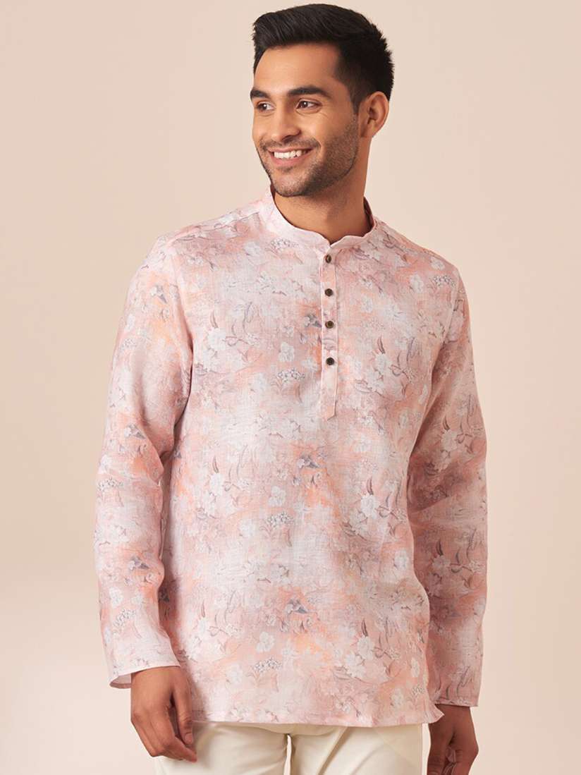 Buy Manyavar Men Floral Printed Curved Above Knee Kurta Kurtas for Men 21758260 Myntra