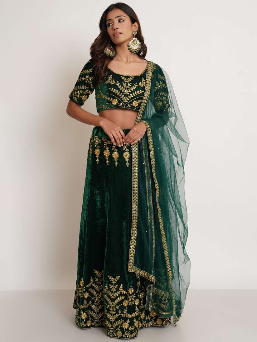 Buy Purple State Embroidered Semi Stitched Lehenga Unstitched Blouse With Dupatta Lehenga Choli for Women 21761526 Myntra