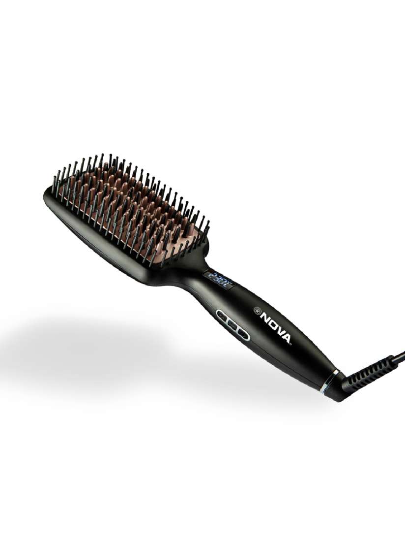 Buy NOVA NHS 904 Heated Smoothing Hair Straightener Brush Black Straighteners for Women 21762648 Myntra