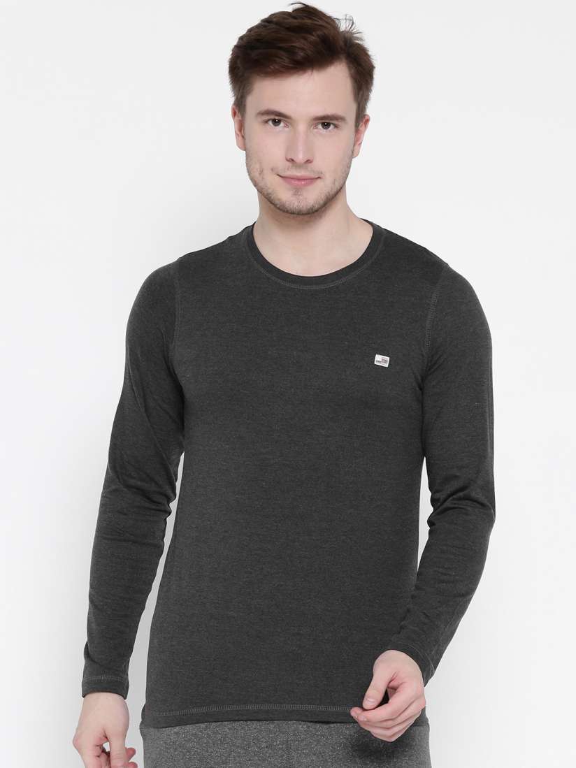 Buy Sweet Dreams Men Charcoal Grey Solid Full Sleeve Lounge T Shirt F MFT 1900 Lounge Tshirts for Men 2176963 Myntra