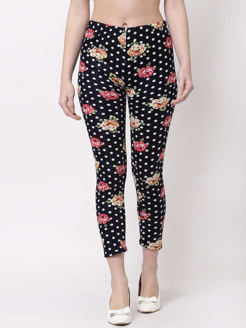 Buy KLOTTHE Women Floral Printed Skinny Fit Woolen Jeggings Jeggings for Women 21787308 Myntra