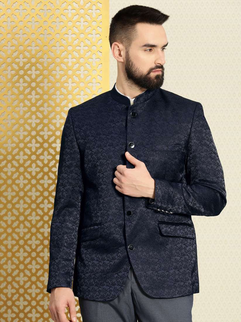 Buy House of Pataudi Floral Textured Bandhgala Jashn Party Blazer Blazers for Men 21808062 Myntra