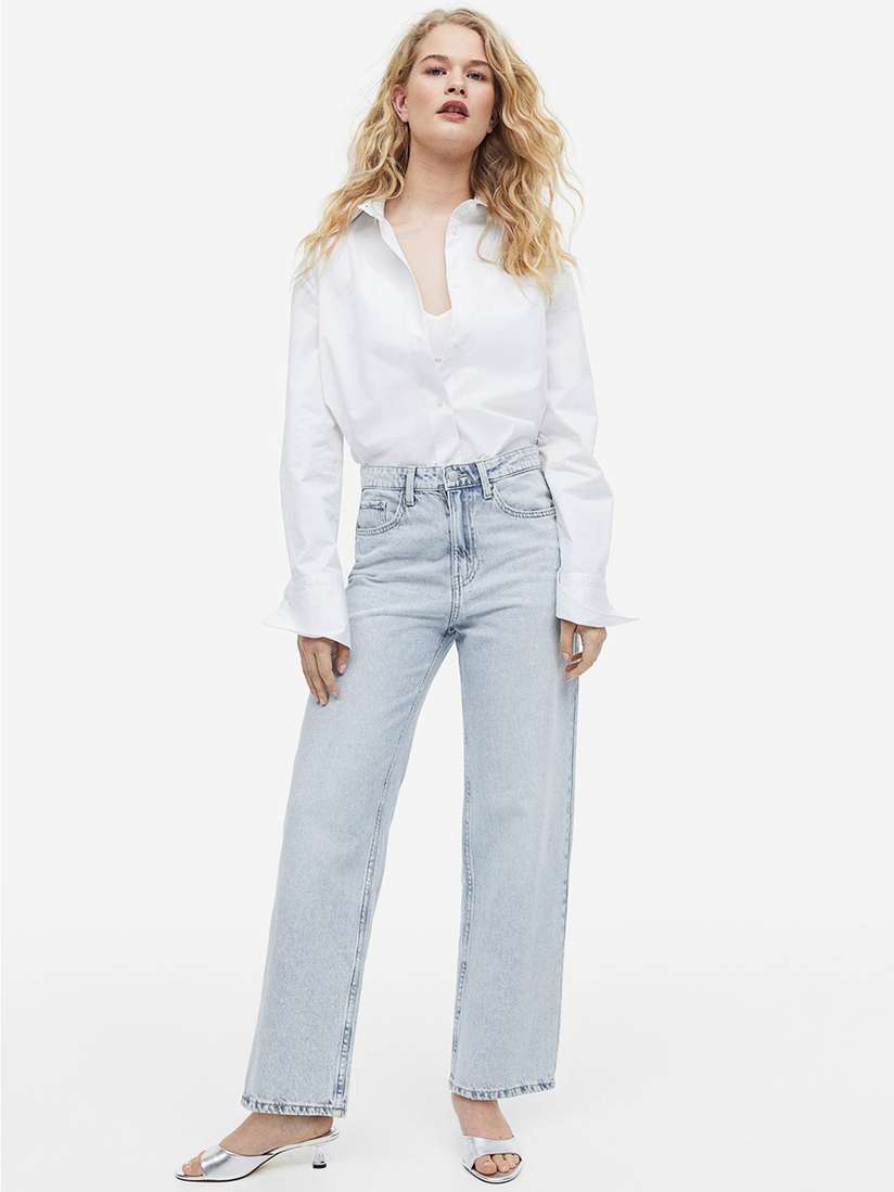 Buy H&M Women Loose Straight High Jeans Jeans for Women 21813568