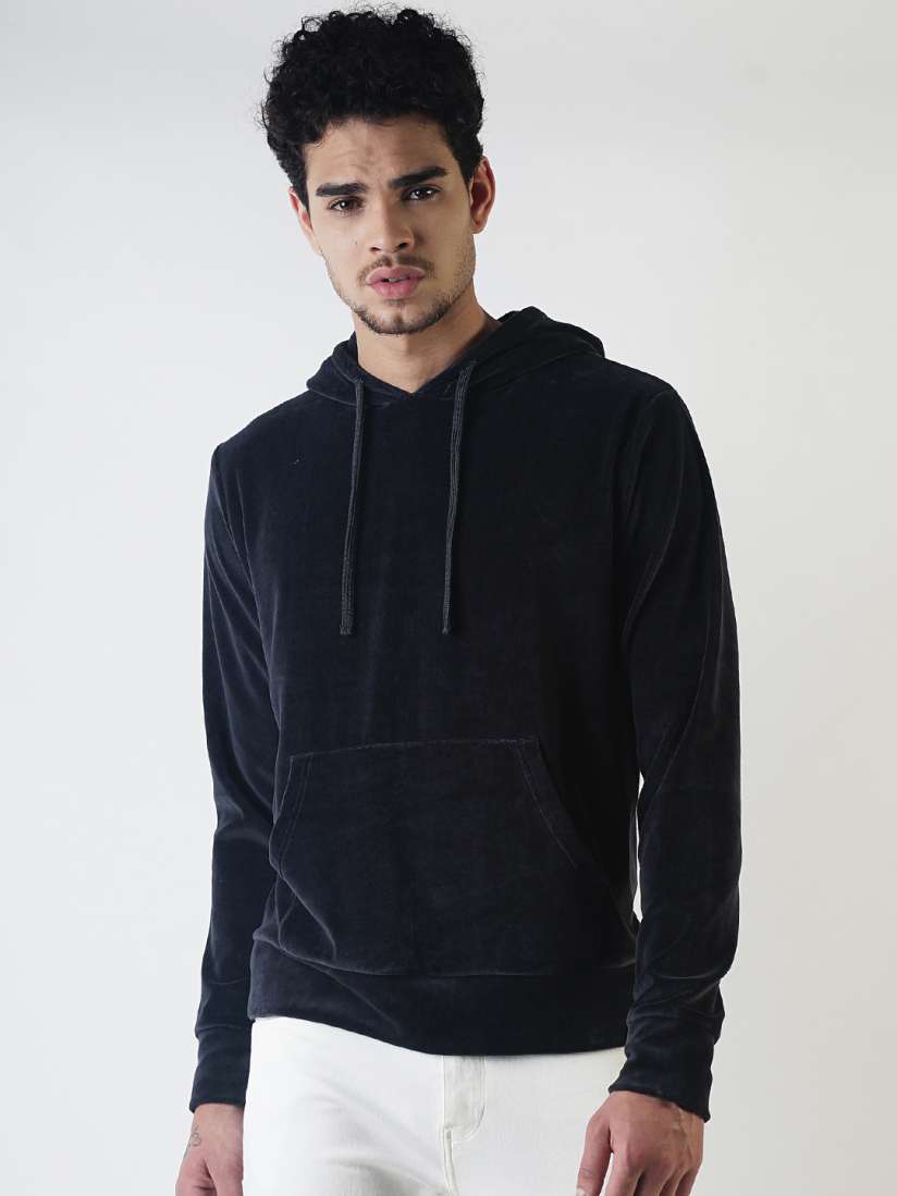 Buy Blue Saint Men Navy Blue Solid Hooded Sweatshirt Sweatshirts for Men 2181576 Myntra