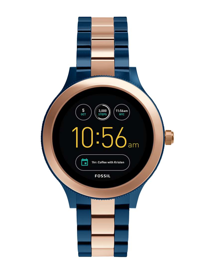Buy Fossil Women Rose Gold Toned Blue Q Venture Touchscreen Gen 3 Smart Watch FTW6002 Smart Watches for Women 2181840 Myntra