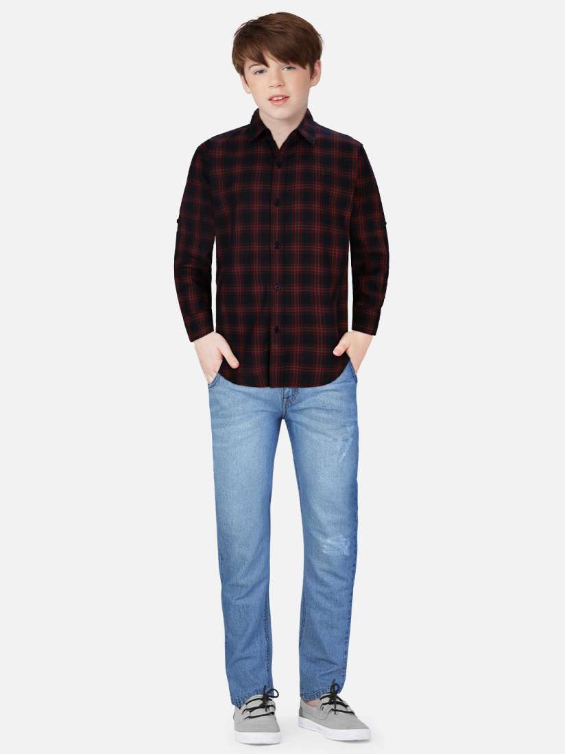 Buy Gini and Jony Boys Buffalo Checks Cotton Casual Shirt Shirts for Boys 21827738 Myntra
