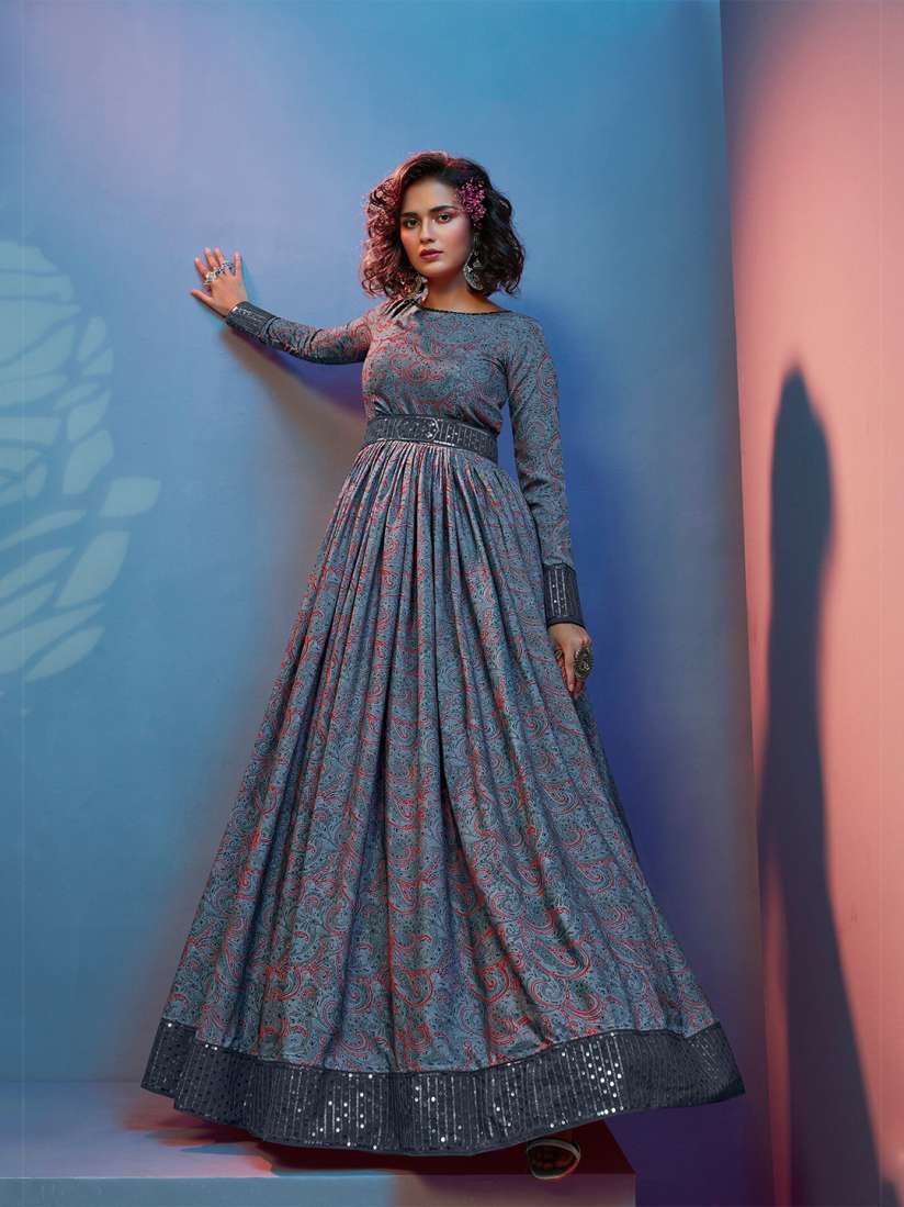 Buy Sangria Paisley Printed Anarkali Gown Fabric Dress Material for Women 21827954 Myntra