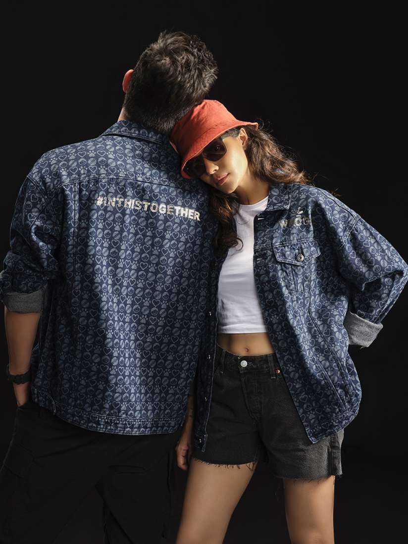 Wrogn denim jacket on sale